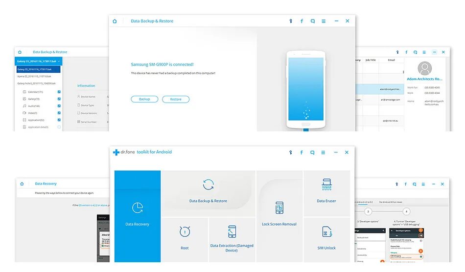 Dr fone android data. Интерфейс dr fone.