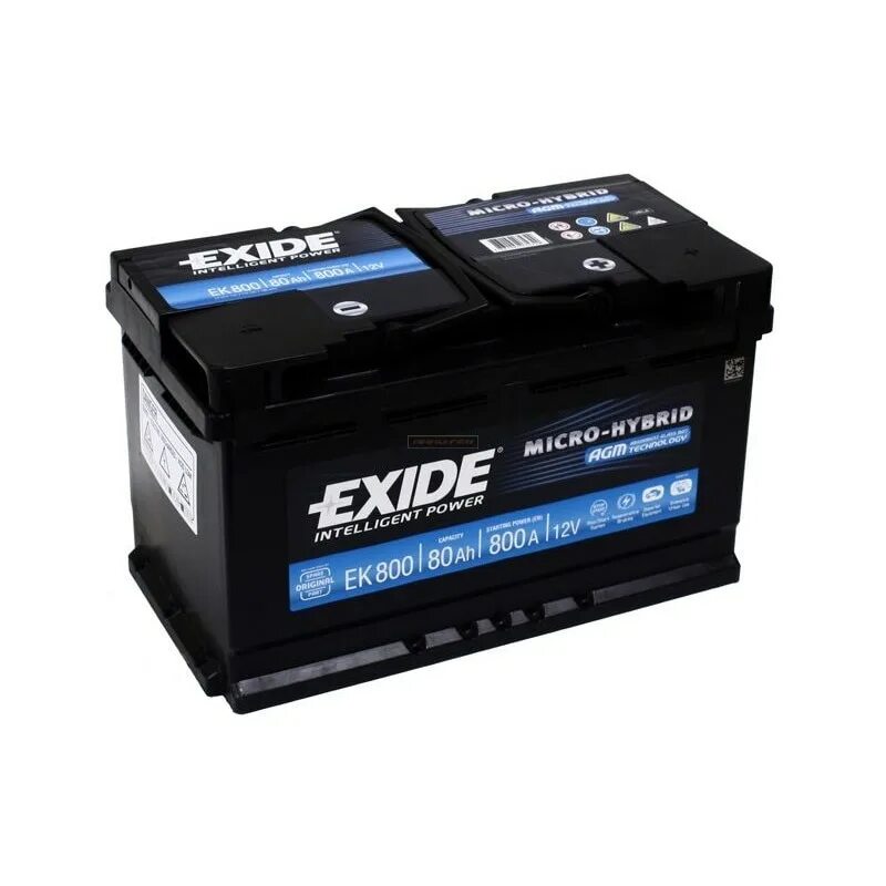 Купить аккумулятор 800. Exide ek800 аккумулятор. Аккумулятор Exide 80a 800ah. Exide 800 AGM. Exide Micro-Hybrid AGM (ek151).