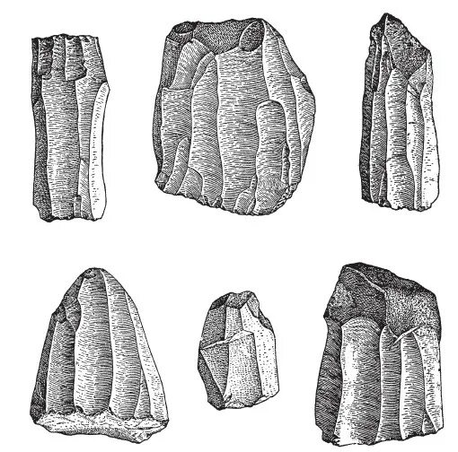 Первобытное производство. Каменные орудия палеолита. Орудия верхнего палеолита. Вкладышевые орудия каменного века. Одежда палеолита.