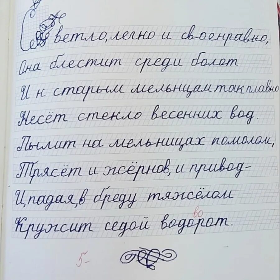 Почерк 4 класс