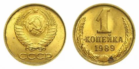 Монета 1 копейка 1989 год
