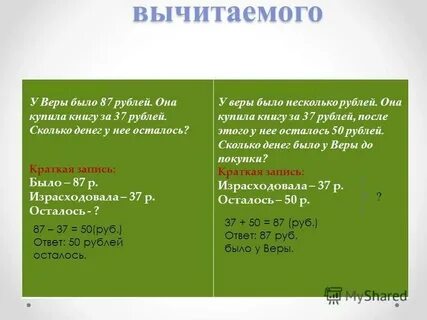 У веры было 50 рублей она