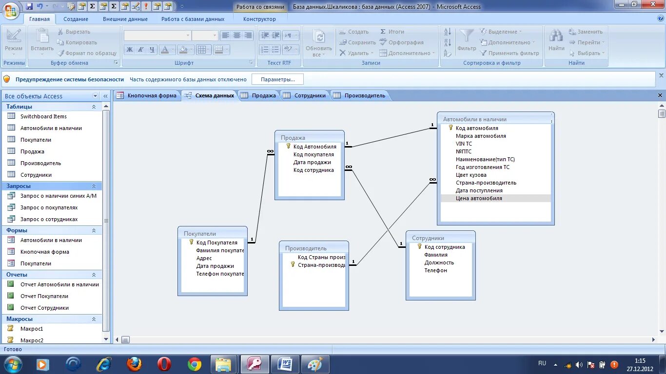 Пример работы с базой данных. База данных access схема данных автосалон. Access таблица база данных. Автосалон схема данных access. Схема БД SQL.