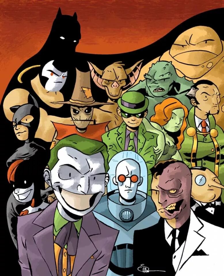 Суперзлодеи dc comics. DC Готэмские злодеи арт. Готэм DC злодеи. Враги Бэтмена DC Comics. Batman Villains.