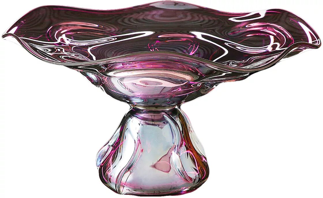 Ваза необычной формы. Ваза стекл. 16см. "Crystal" ens.9904282. Стеклянные вазы необычной формы. Предметы из цветного стекла.