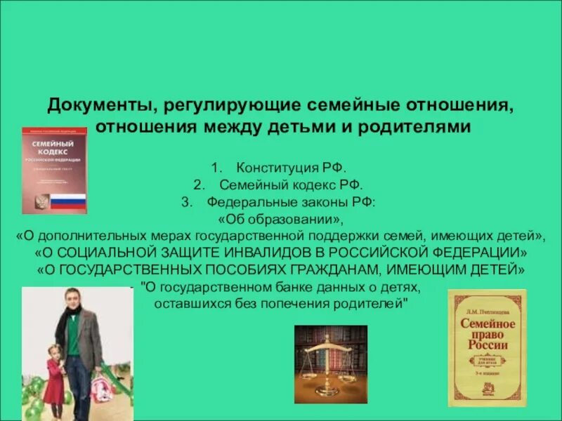 Документы которые регулируют семейные отношения. Законы о семье в РФ для детей. Отношения семейного кодекса. Презентация на тему семейное право РФ. Кодекс регулирующий отношения между супругами