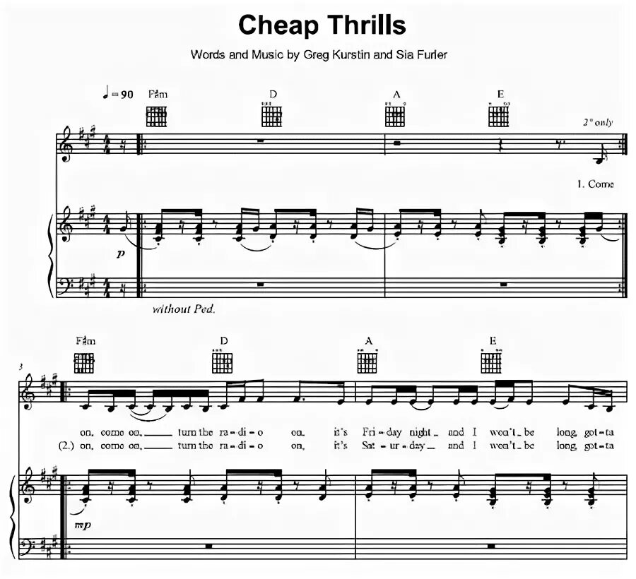 Текст песни трил пил. Cheap Thrills Ноты. Sia cheap Thrills. Sia cheap Thrills Ноты для скрипки. Sia Ноты.