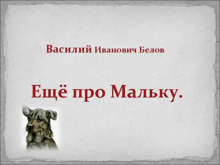 Белов о мальке главная мысль произведения