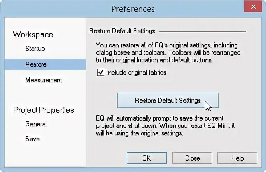 Restore factory keys