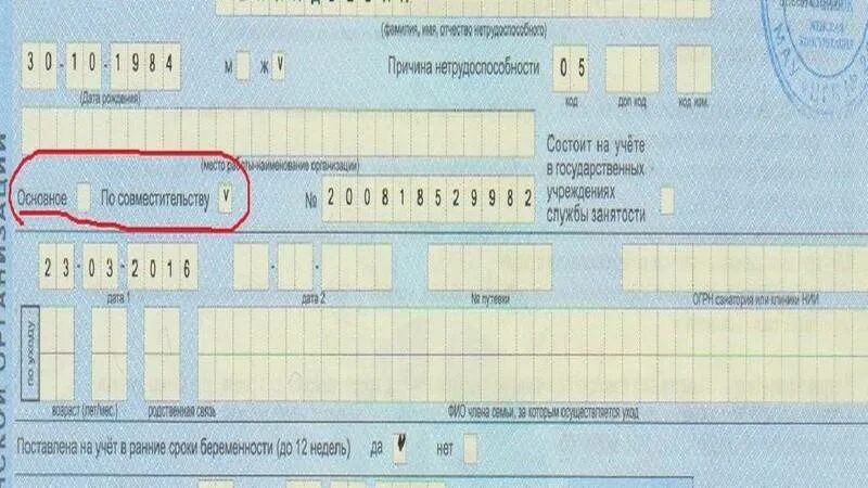 Больничный по беременности и родам по совместительству. Лист нетрудоспособности по совместительству. Больничный лист внешнему совместителю. Больничный лист оплачен по совместительству. Больничный по основному месту работы\.