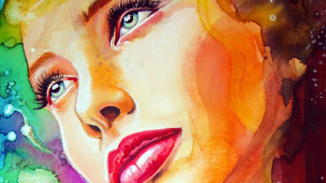 Стилизованный портрет живопись. Девушка с кистями и красками. Портрет в стиле акварель. Акриловая живопись patrice murciano. Краски рисунок девочки.