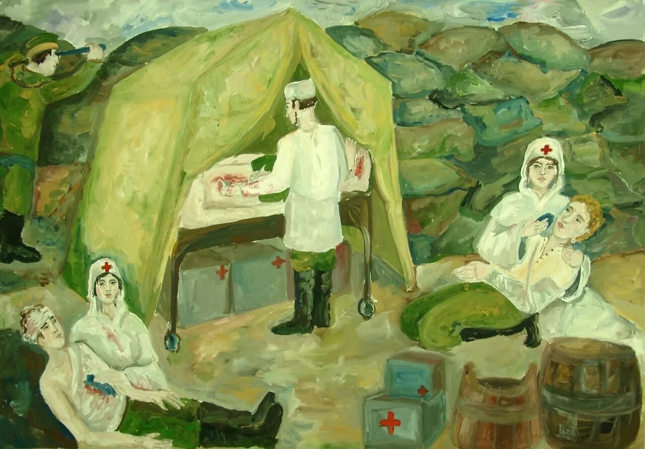 Госпиталь героев. Живопись военные врачи. Военный госпиталь живопись. Медики в живописи. Военный госпиталь рисунок.