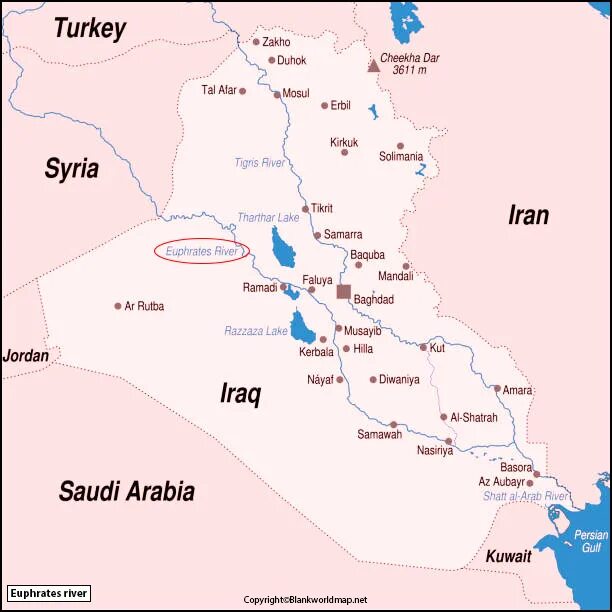 В какой стране находятся евфрат