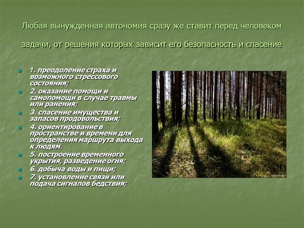 Правила поведения в условиях природного. Вынужденная автономия человека в природной среде. Вынужденная АВТОМАНИЯ. Вынужденное автономное существование в природных условиях.