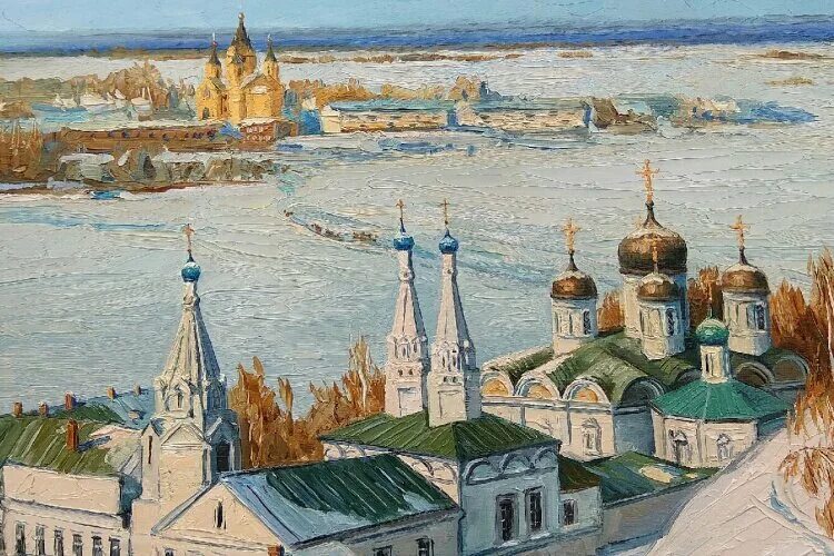 работа художника Николая Михайловича Мочалина. Художники, Работы, Город