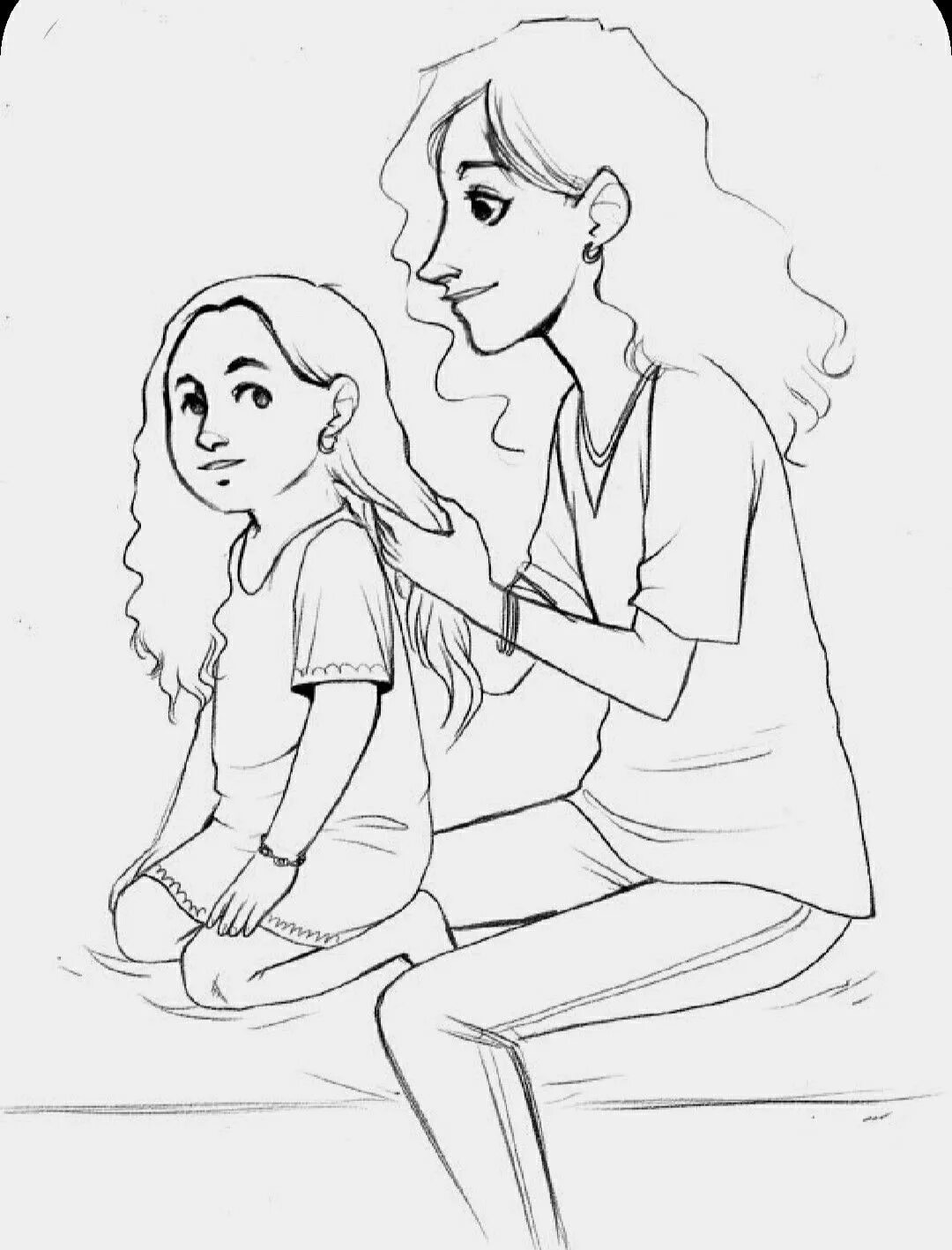 Рисунок мамы для срисовки. Рисунок мама с дочкой карандашом для срисовки. Мама и дочка рисунок карандашом. Мама и дочка рисунок для срисовки. Нарисовать дочке рисунок