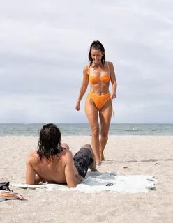 Aesha Scott in Orange Bikini - New Zealand 12/27/2022.
