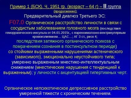 Диагнозы расстройств