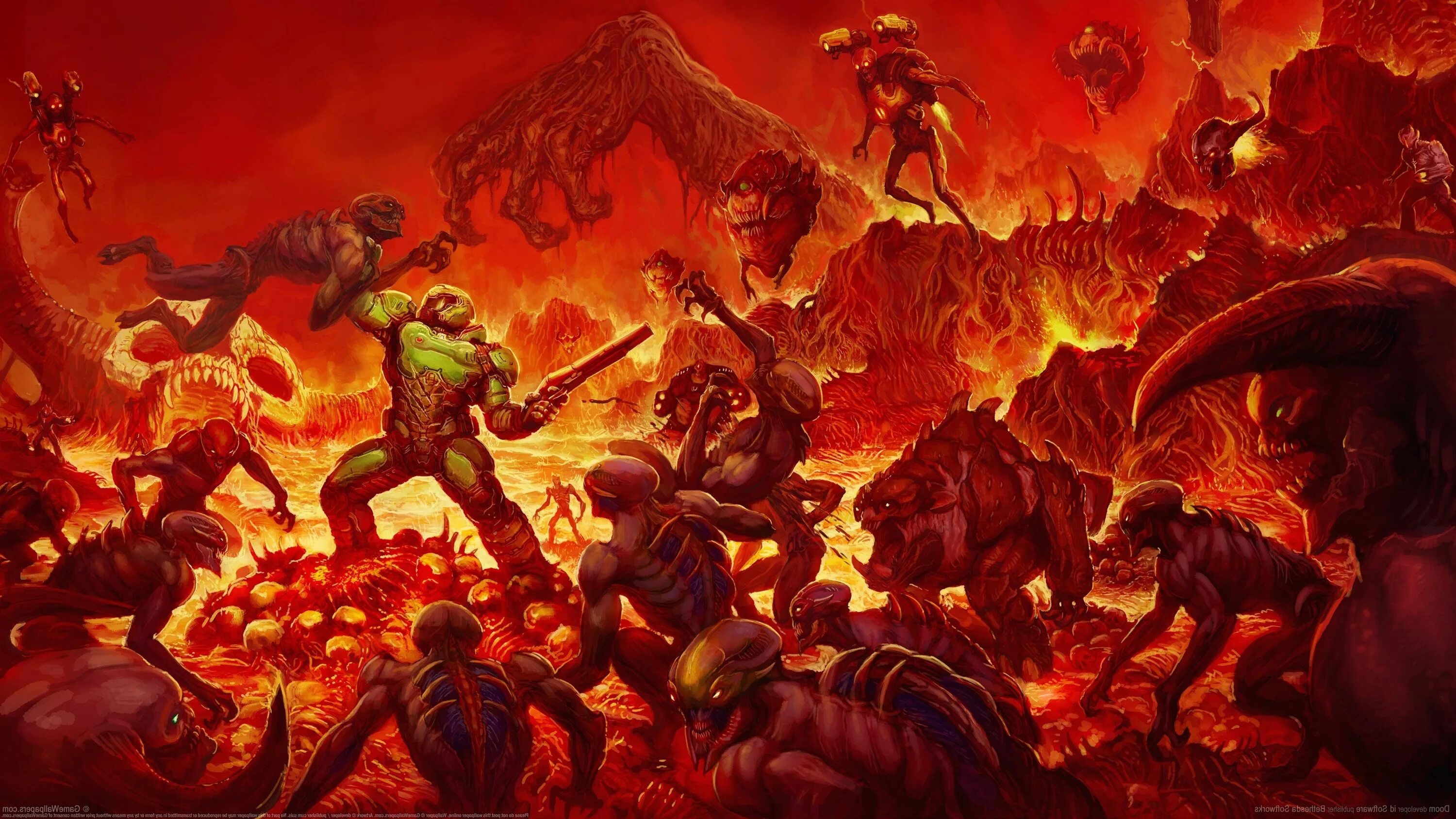 Doom eternal стычки. Doom 2016 art. дум этернал 1920х1080.