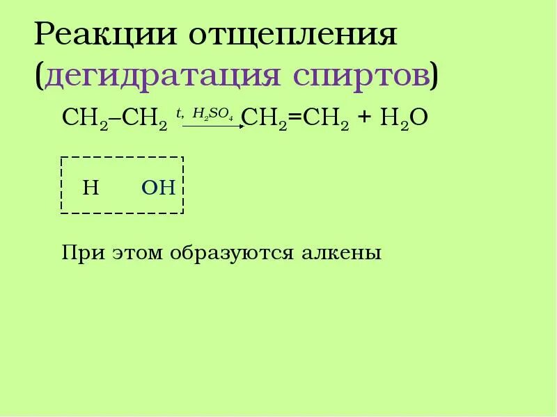 При дегидратации спиртов образуются