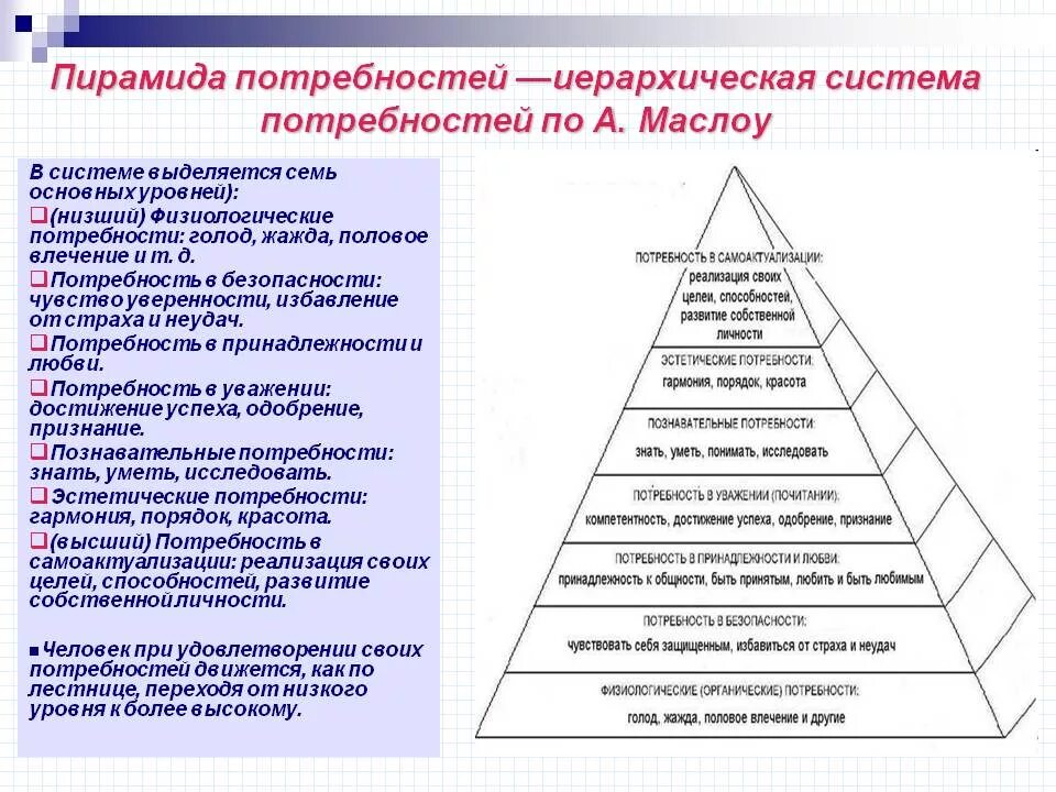 Какие потребности человек при посещении учреждений культуры. Иерархия потребностей по Маслоу. Пирамида ценностей человека Маслоу. Пирамида потребностей Маслоу 5 уровней. Пирамида Маслоу потребности человека 6 уровней.