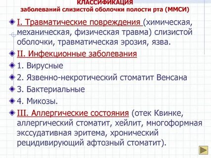 Полости рта классификация