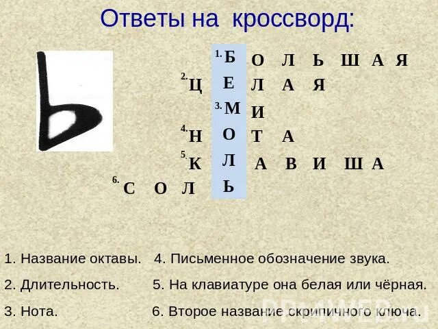 Нотный знак сканворд