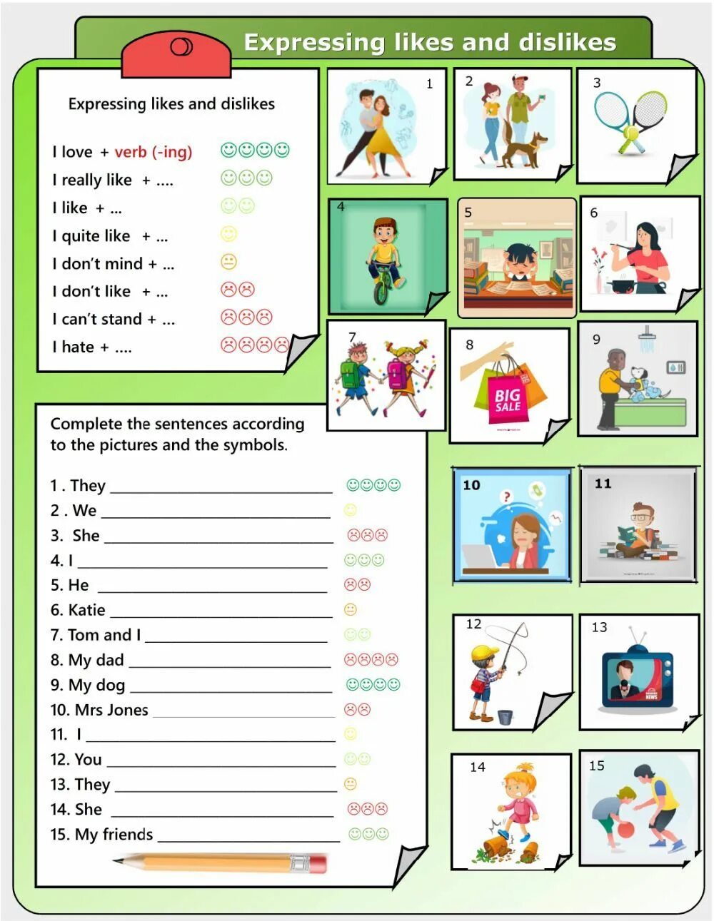 Like expression. Задание likes and Dislikes. Likes Dislikes в английском. Like Dislike упражнения. Хобби English Worksheets.