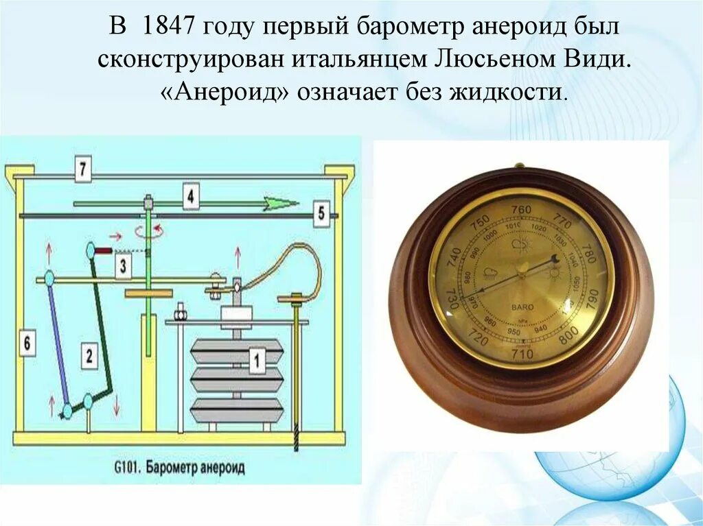 Измерение атмосферного давления с помощью барометра