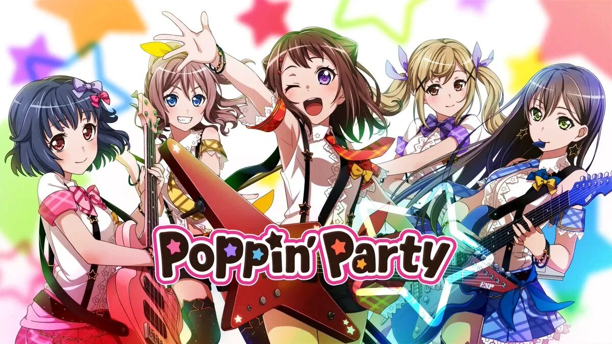 Bang bang opening. Poppin Party. Бандори Poppin Party. Poppin'Party обои. Bang Dream Poppin Party.