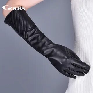 Зимние длинные перчатки