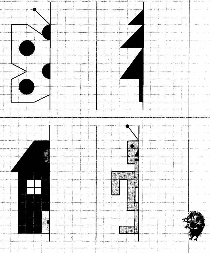 Симметричные рисунки по клеточкам. Зеркальное рисование для детей. Симметричные фигуры по клеточкам. Рисунок по клеткам симметрия. Начерти зеркальное отражение для каждого квадрата