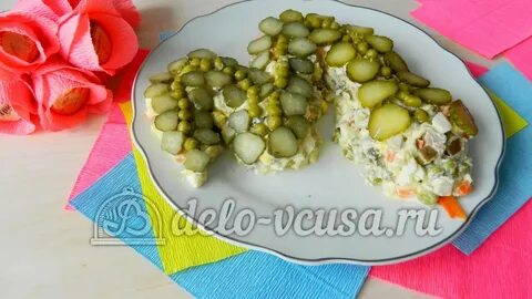 Рецепт оливье с мясом и солеными огурцами