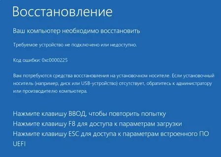 Как восстановить систему после