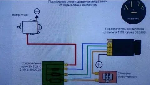 Подключение печки ваз 2105