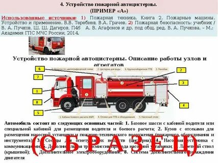 Пожарная машина состав