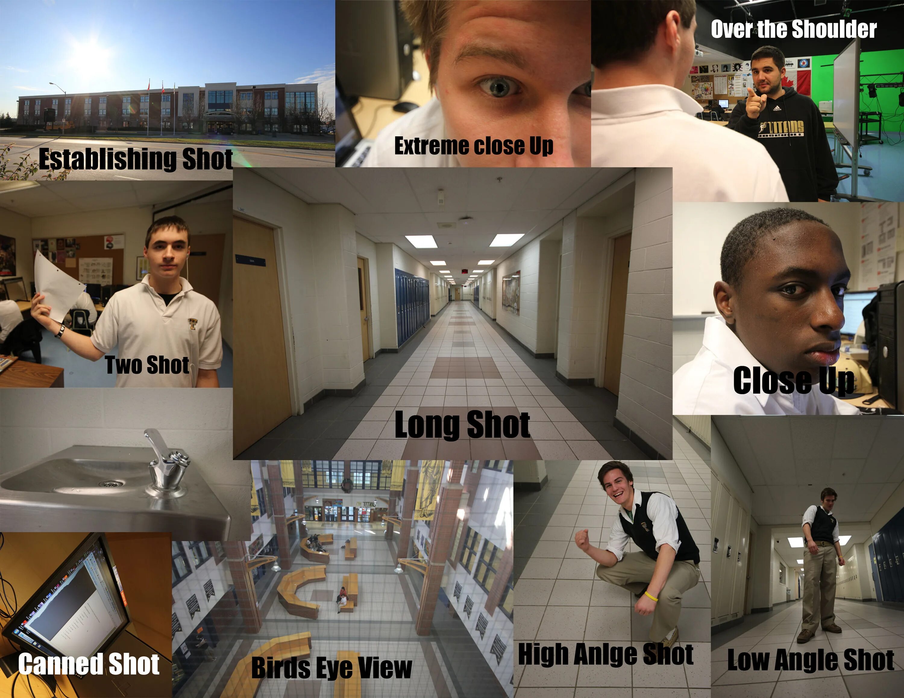 Shot types. Types of shots. camera angle. low angle camera. camera shot.