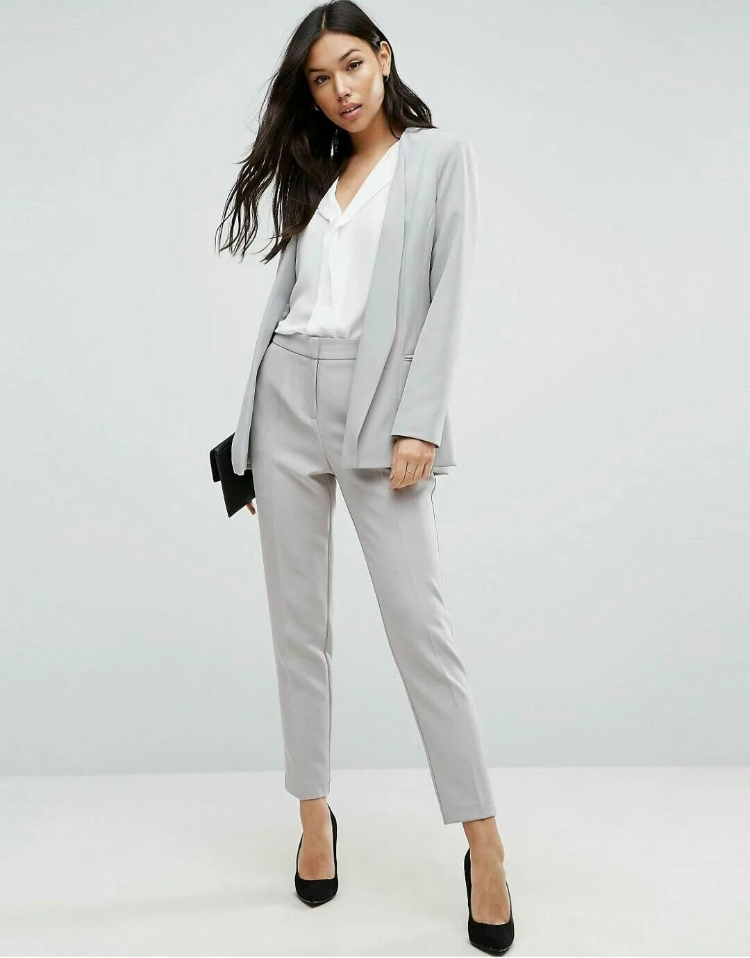 Серый костюм женский брючный сочетание цветов interview outfit 2021Cheap Sell OFF65