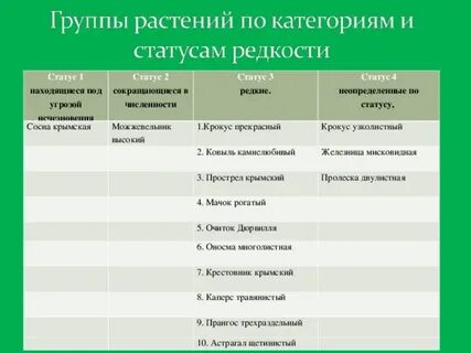 Наименьшая категория растений