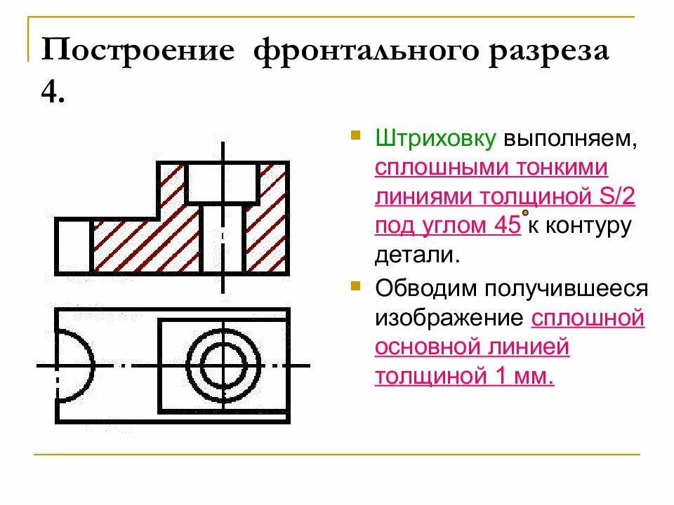 Свойства разреза. Фронтальный разрез диска сталь 45. выполняется фронтальный разрез:. построение фронтального разреза. разрез на чертеже.