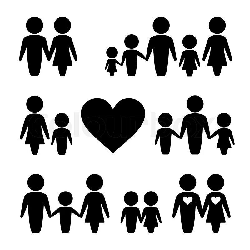 Силуэты членов семьи. Символическое изображение семьи. Семья силуэт вектор. Векторные человечки семья. User family