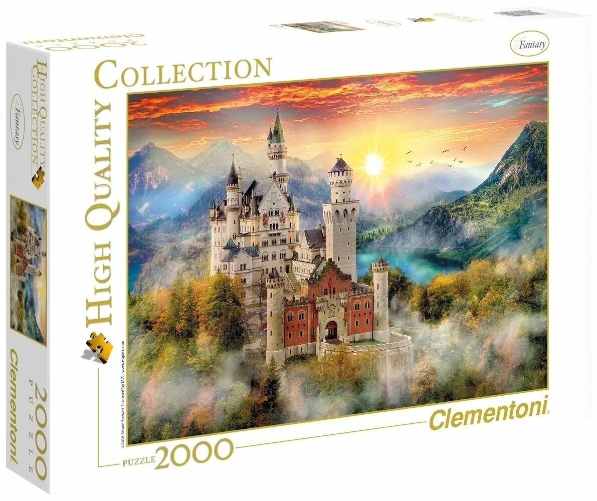 Пазлы 2000 деталей. Пазл 2000 замок. Clementoni Puzzle. Clementoni мозаика. Пазл на рассвете.