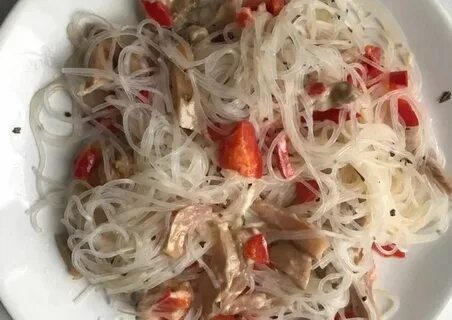 Рецепт салата фунчоза с креветками и овощами