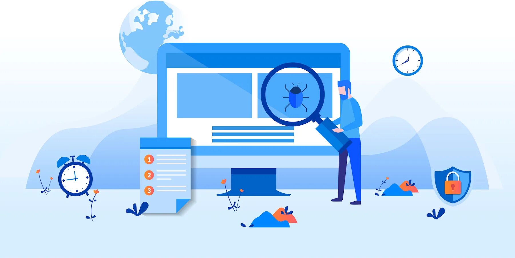 Веб тестирование. Software testing. тестировщик иллюстрация. векторные картинки тестирования веб-приложений. тестирование портала рисунок.