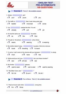 Pre intermediate level english