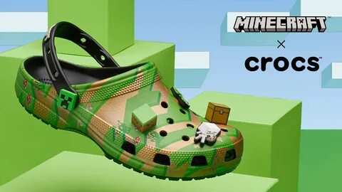 An adult-sized Minecraft x Crocs elevated clog.