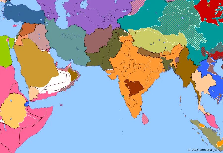 Asia 17. Треугольник нестабильности Южная Азия. Palestine Map.