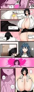 rule 34 2girls ass expansion black eyes black hair blue hair breast expansi...