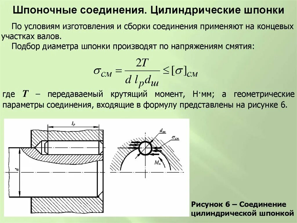 Соединение цилиндрической шпонкой. Параметры шпоночного соединения. Шпоночное соединение с цилиндрической шпонкой. Виды соединения шпонкой.