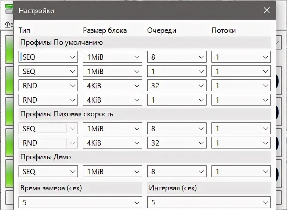 Скриншот результатов теста